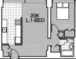 a floor plan of a bedroom apartment